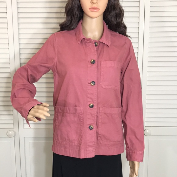 Madewell Jacket Garment-Dyed Ashwood Chore Coat Utility Shacket Pink XS - Picture 8 of 16